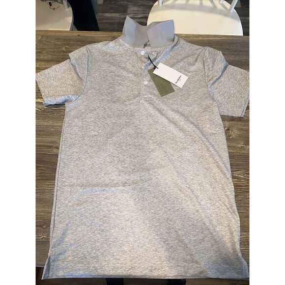 Men's Short Sleeve Performance Polo Shirt - Goodfellow & Co Heather Gray Small.V - Picture 1 of 4